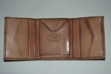 Inside pockets of trifold wallet